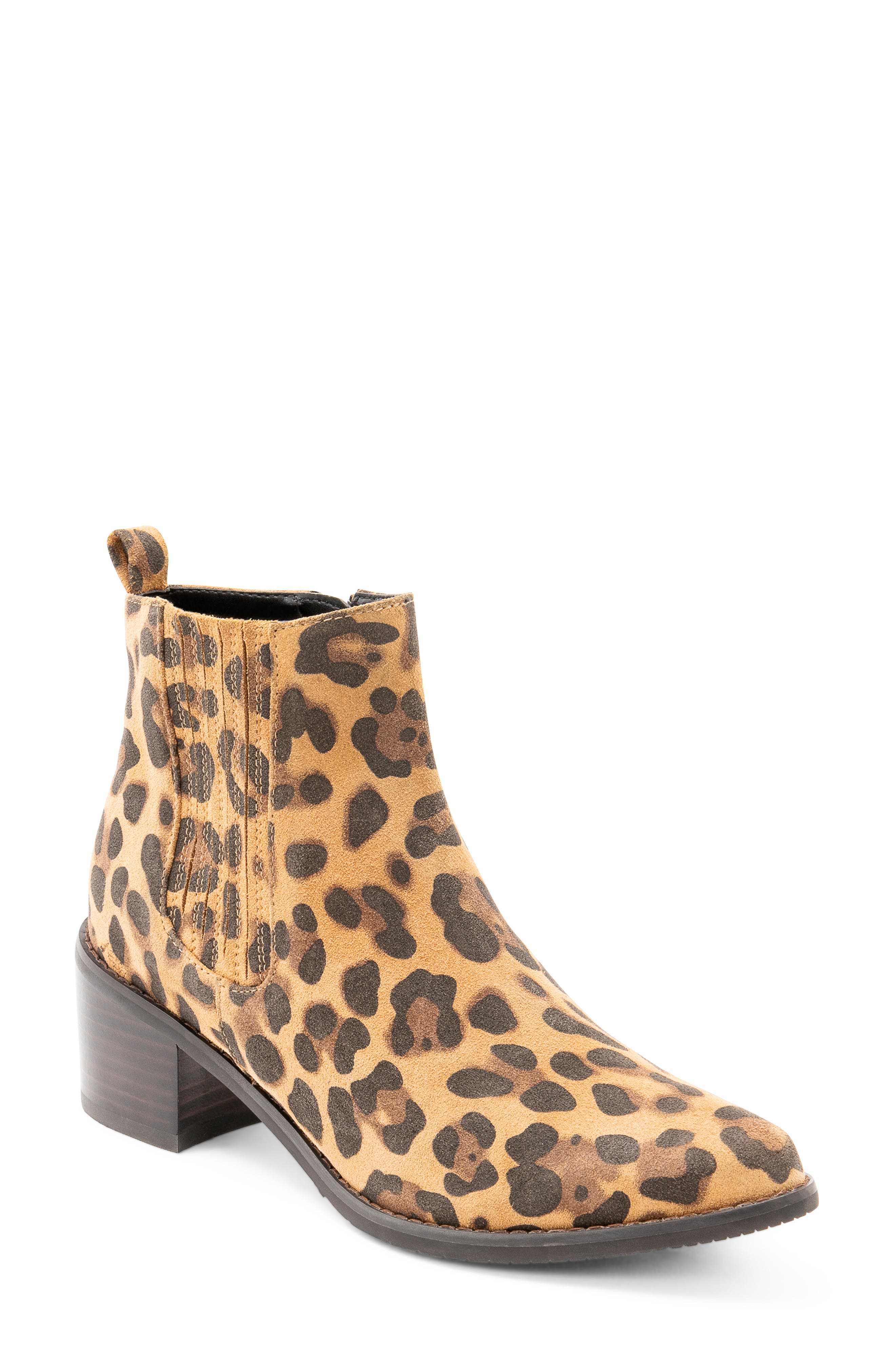Elvina Waterproof Bootie, Main, color, LEOPARD SUEDE