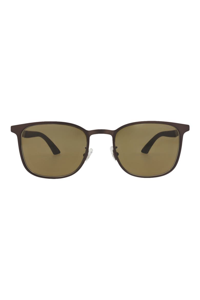 54mm Round Sunglasses, Main, color, RED BROWN