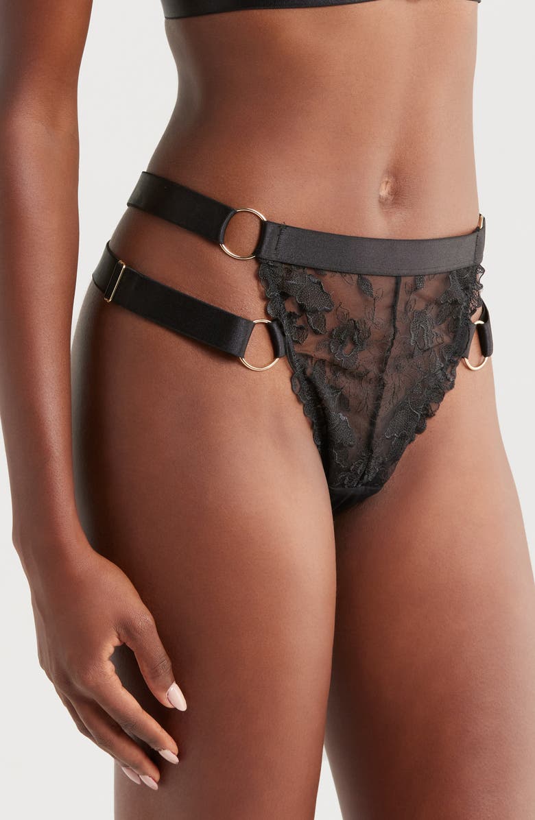 KILO BRAVA Double Strap High Waist Lace Thong, Alternate, color, 