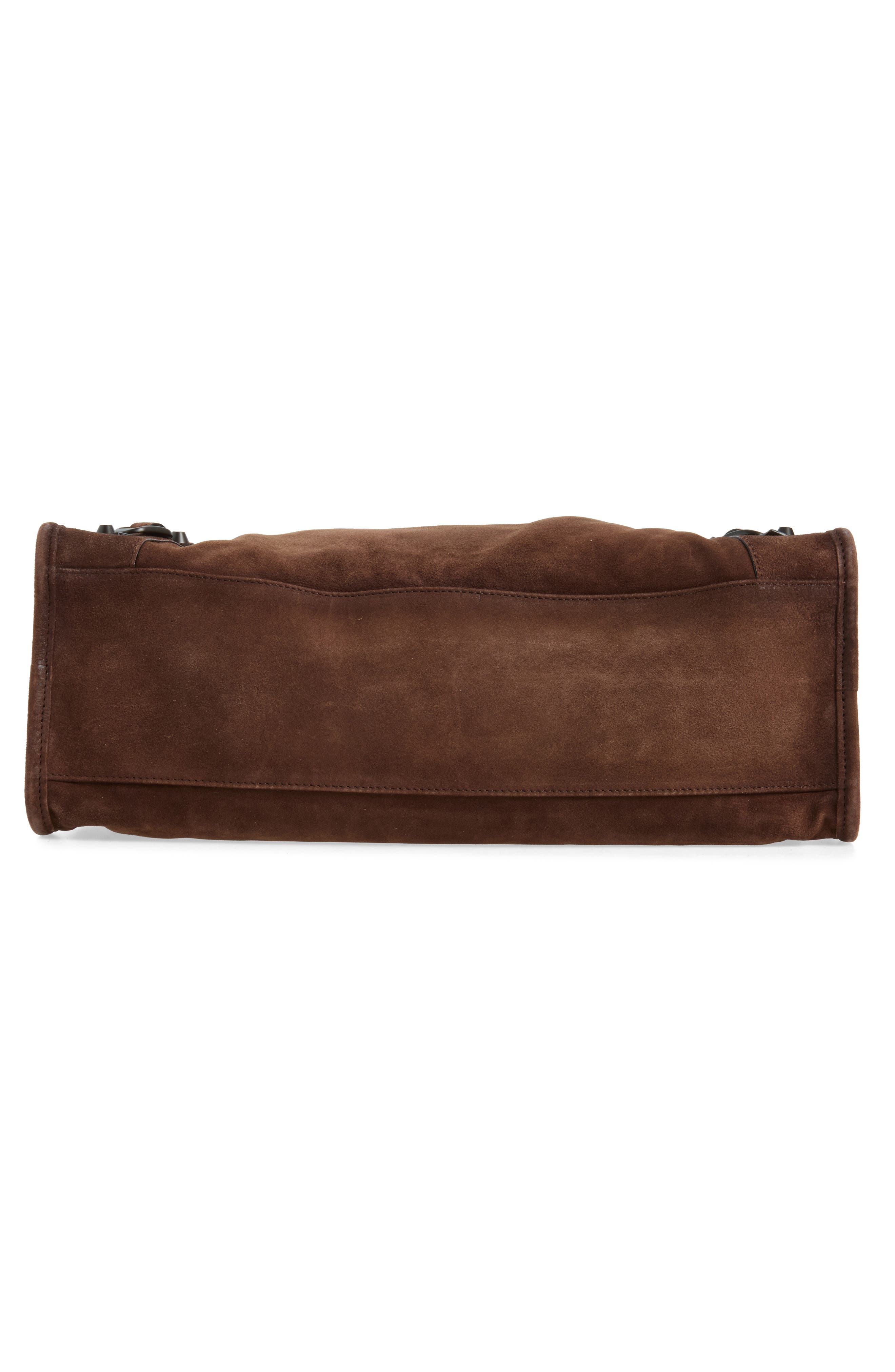 Medium Le City Suede Satchel, Alternate, color, 2308 LIGHT ESPRESSO