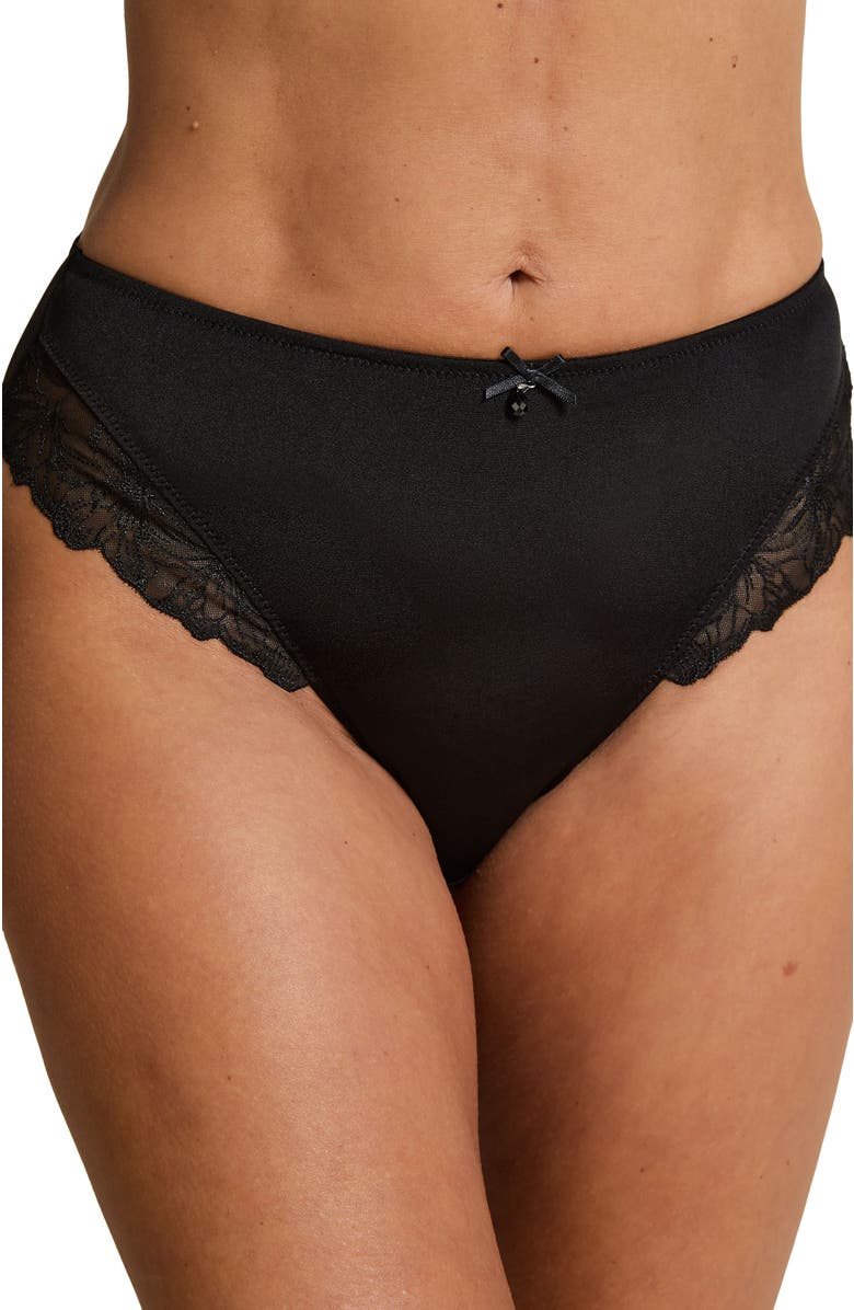 Hunkemöller Lily High Waisted Rio Brief, Alternate, color, Black