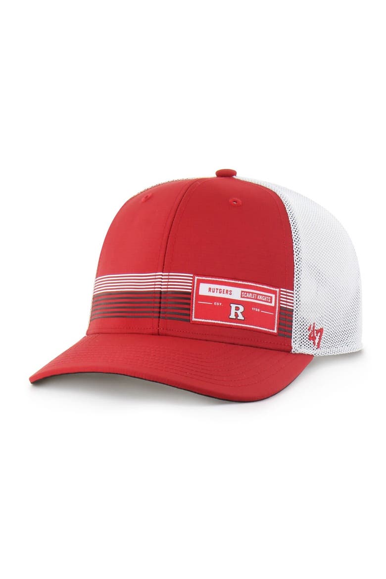 Men's '47  Scarlet Rutgers Scarlet Knights Rangefinder brrr Trucker Adjustable Hat, Main, color, Scarlet