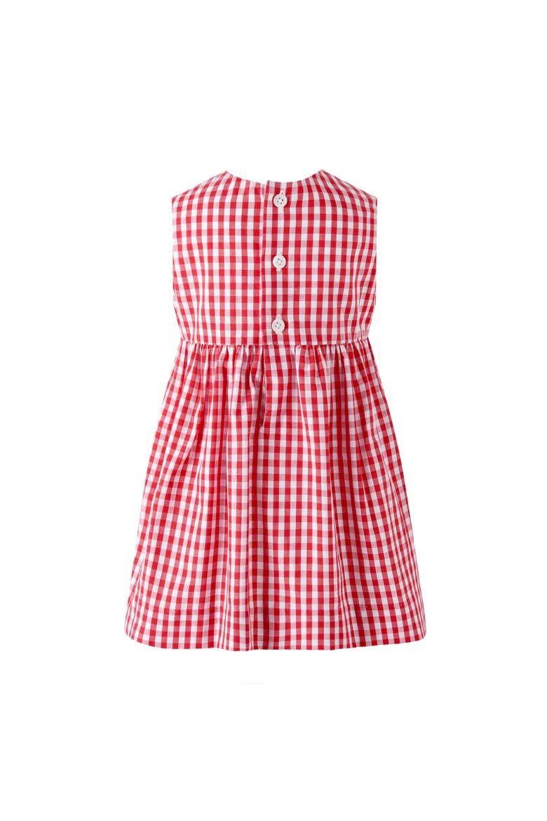 Gingham Bow Dress and Bloomers, Alternate, color, Red