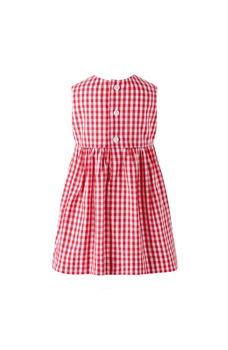Rachel Riley Gingham Bow Dress and Bloomers, Alternate, color, Red