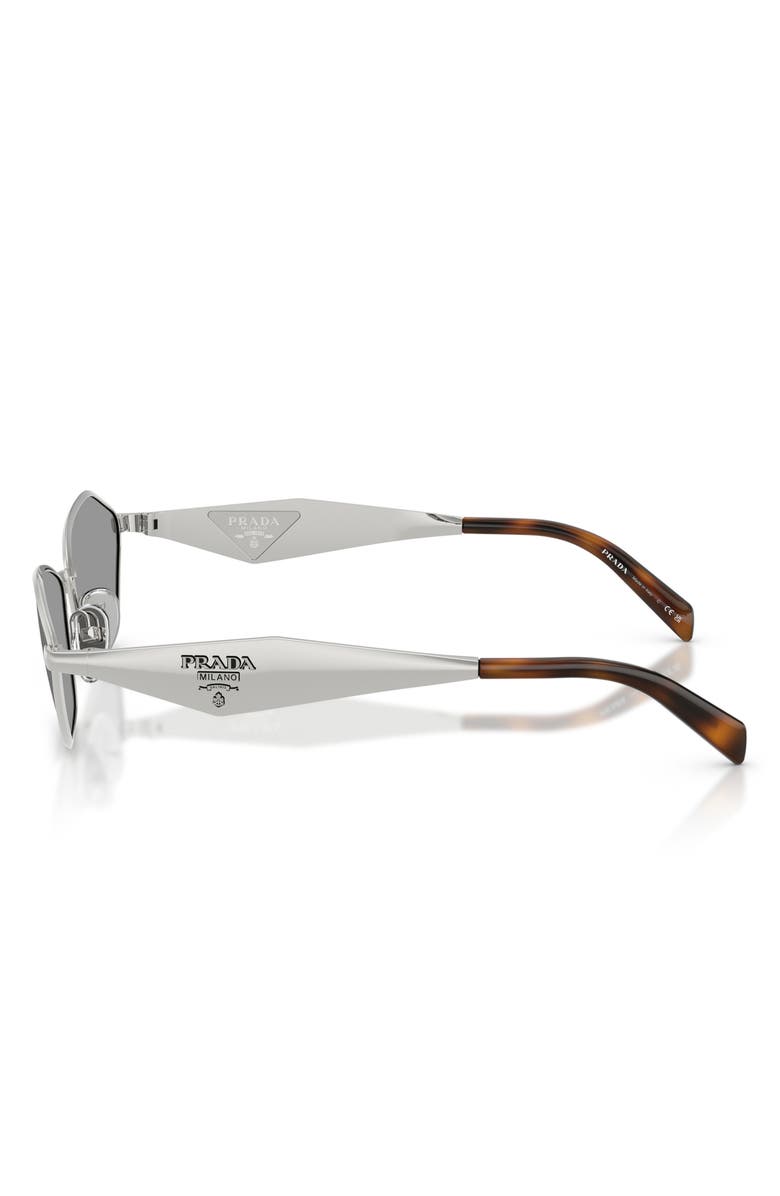Prada 57mm Irregular Sunglasses, Alternate, color, Silver / Grey