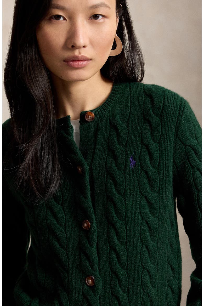 Wool & Cashmere Cardigan, Alternate, color, GREEN