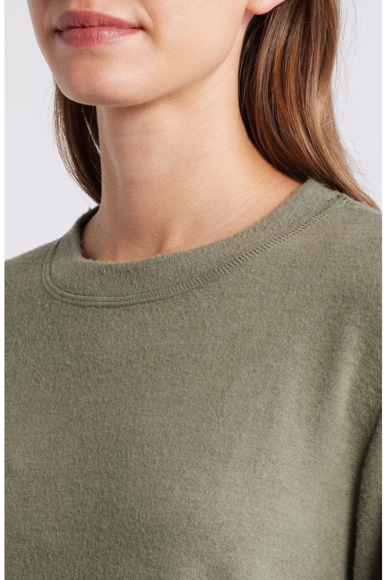 Crewneck Brushed Jersey Top, Alternate, color, OLIVE