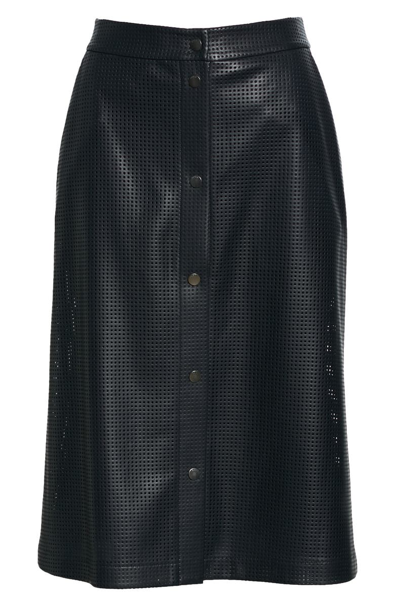 BOSS Vefy Perforated Faux Leather Skirt, Alternate, color,
