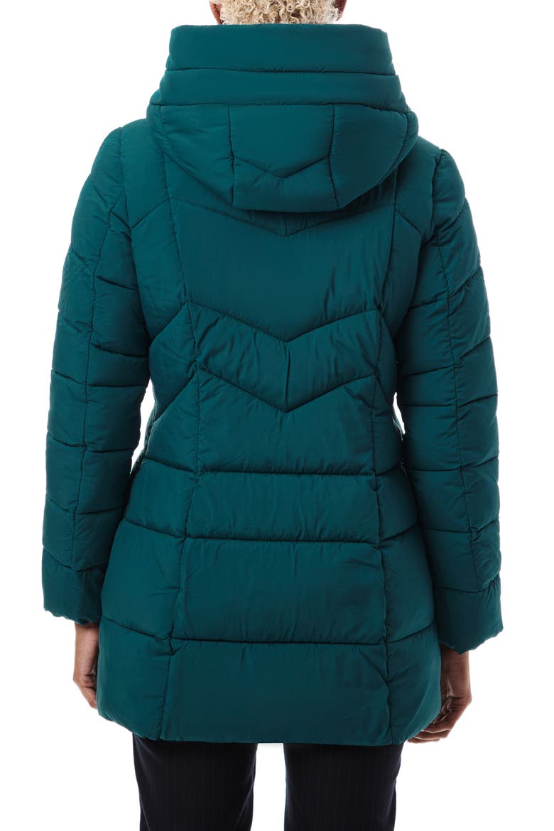 Hooded Water Resistant Puffer Jacket, Alternate, color, POSEIDON
