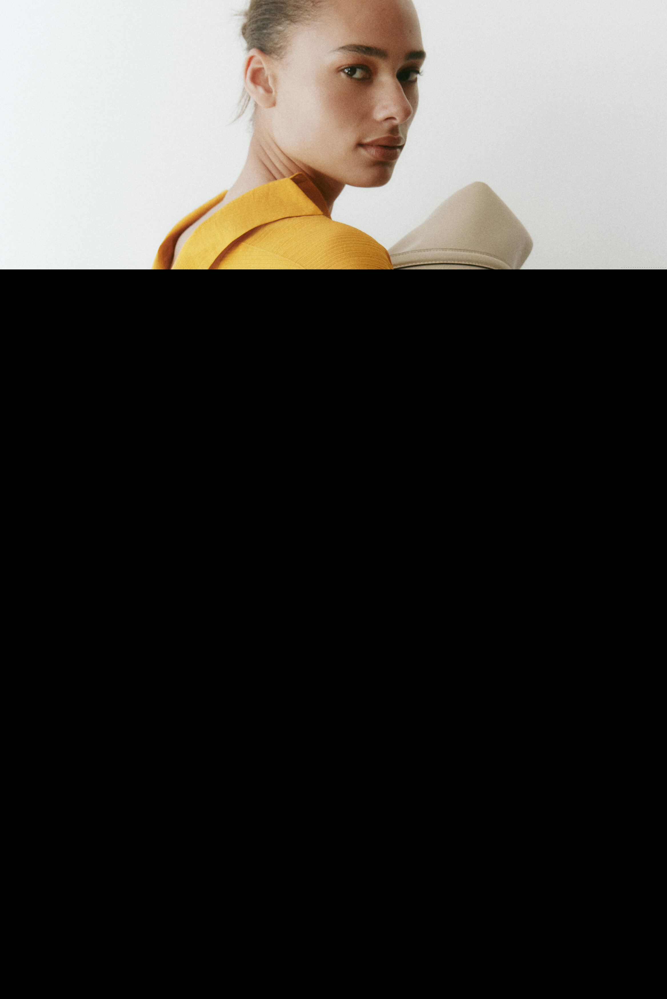 H&M Oversized Crinkled Shirt, Alternate, color, Dark Yellow