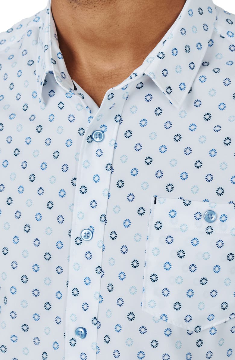 7 Diamonds Faroe Floral Medallion Performance Short Sleeve Button-Up Shirt, Alternate, color,