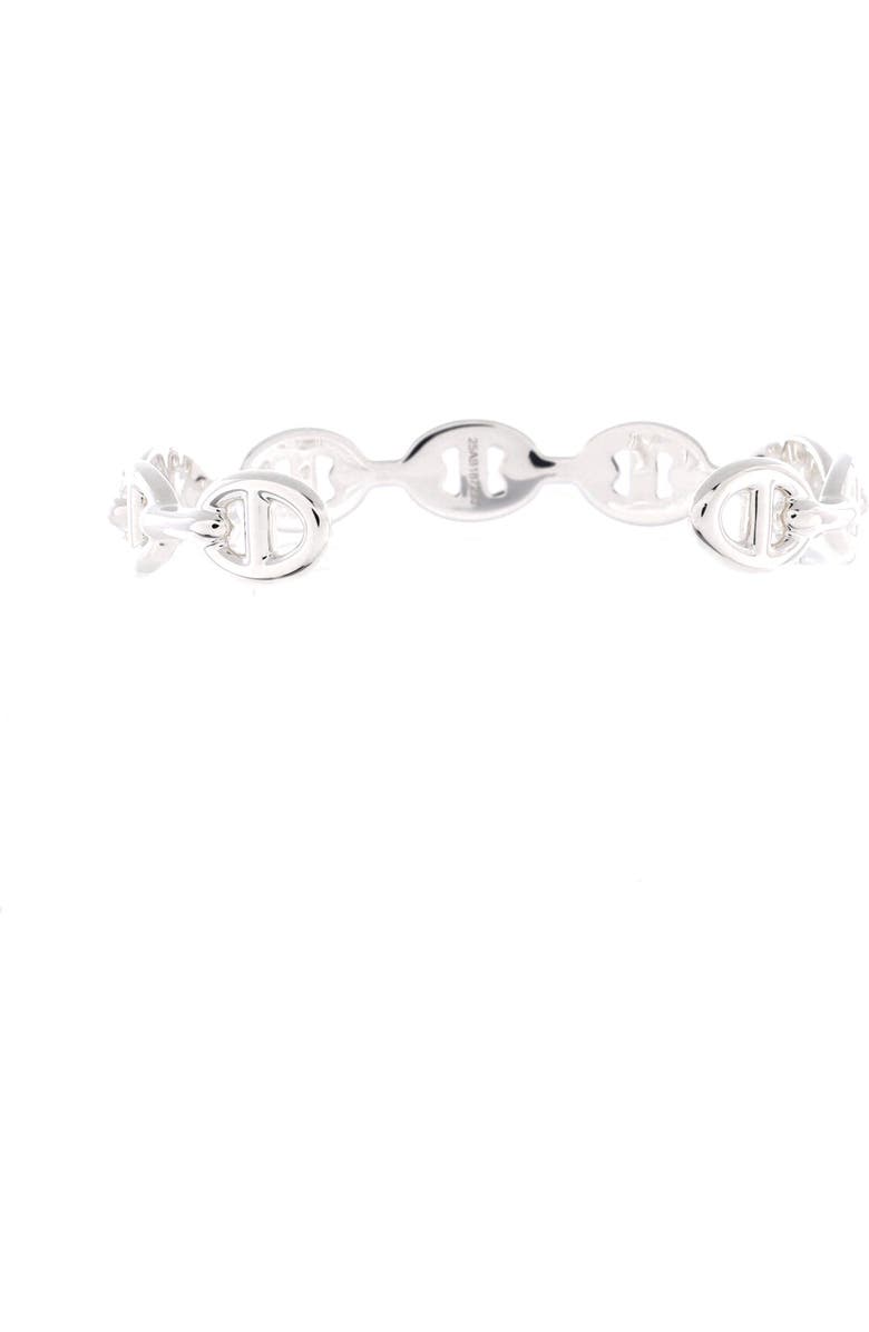 Pre-Owned Hermes Chaine d'Ancre Enchainee Cuff Bracelet Sterling Silver Medium, Alternate, color, Silver