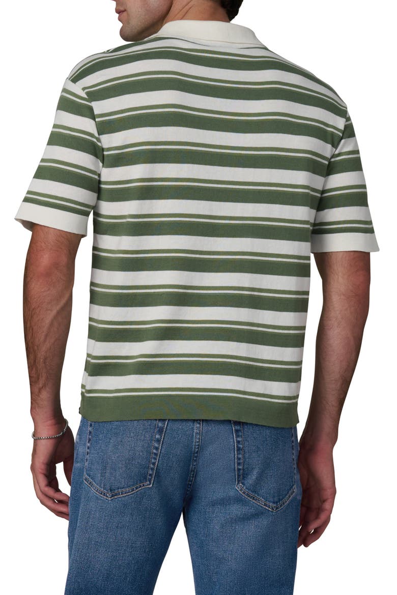 Club Stripe Johnny Collar Cotton Polo, Alternate, color, FATIGUE GREEN STRIPE