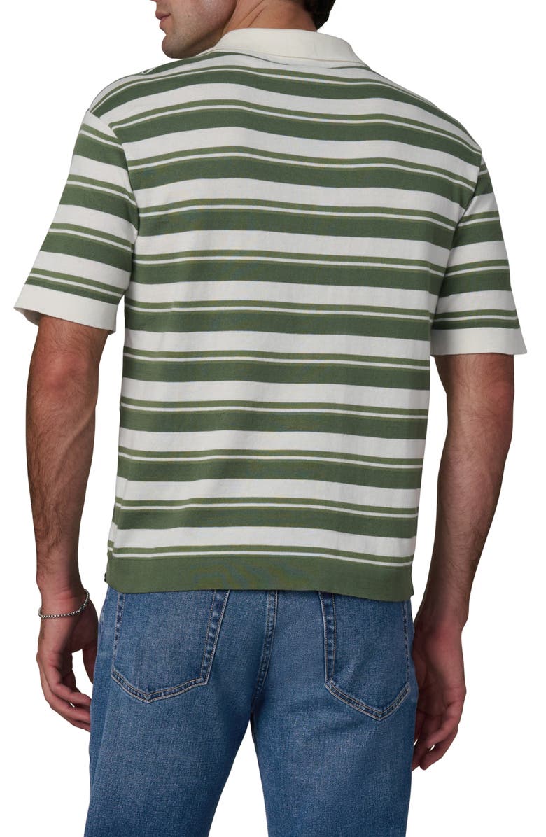 Joe's Club Stripe Johnny Collar Cotton Polo, Alternate, color, Fatigue Green Stripe