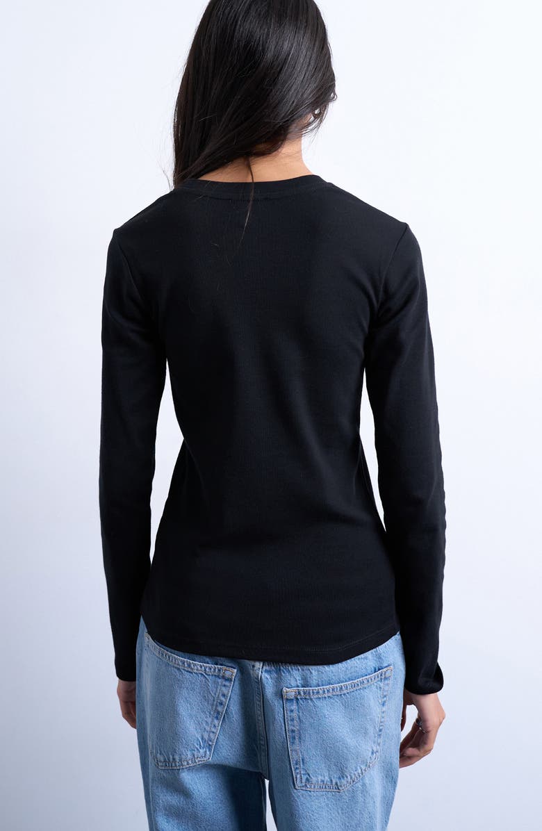 Topshop Everyday Long Sleeve Cotton T-Shirt, Alternate, color, Black