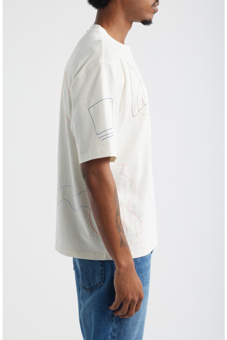 Milton Shapes Scribble Embroidery T-Shirt, Alternate, color, ECRU