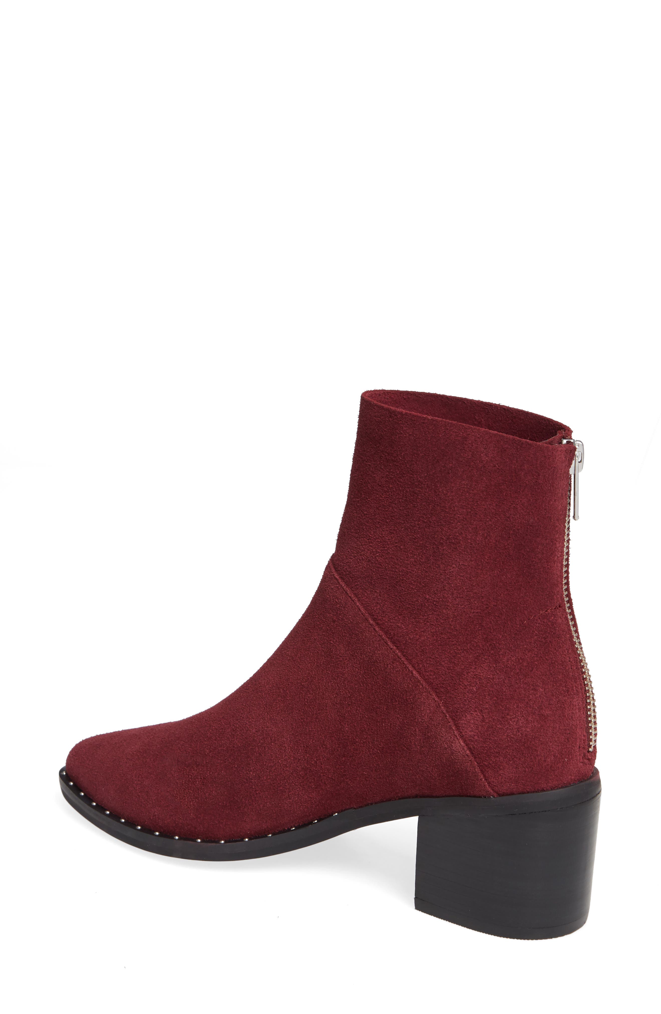 Farrah Studded Bootie, Alternate, color, BURGUNDY SUEDE