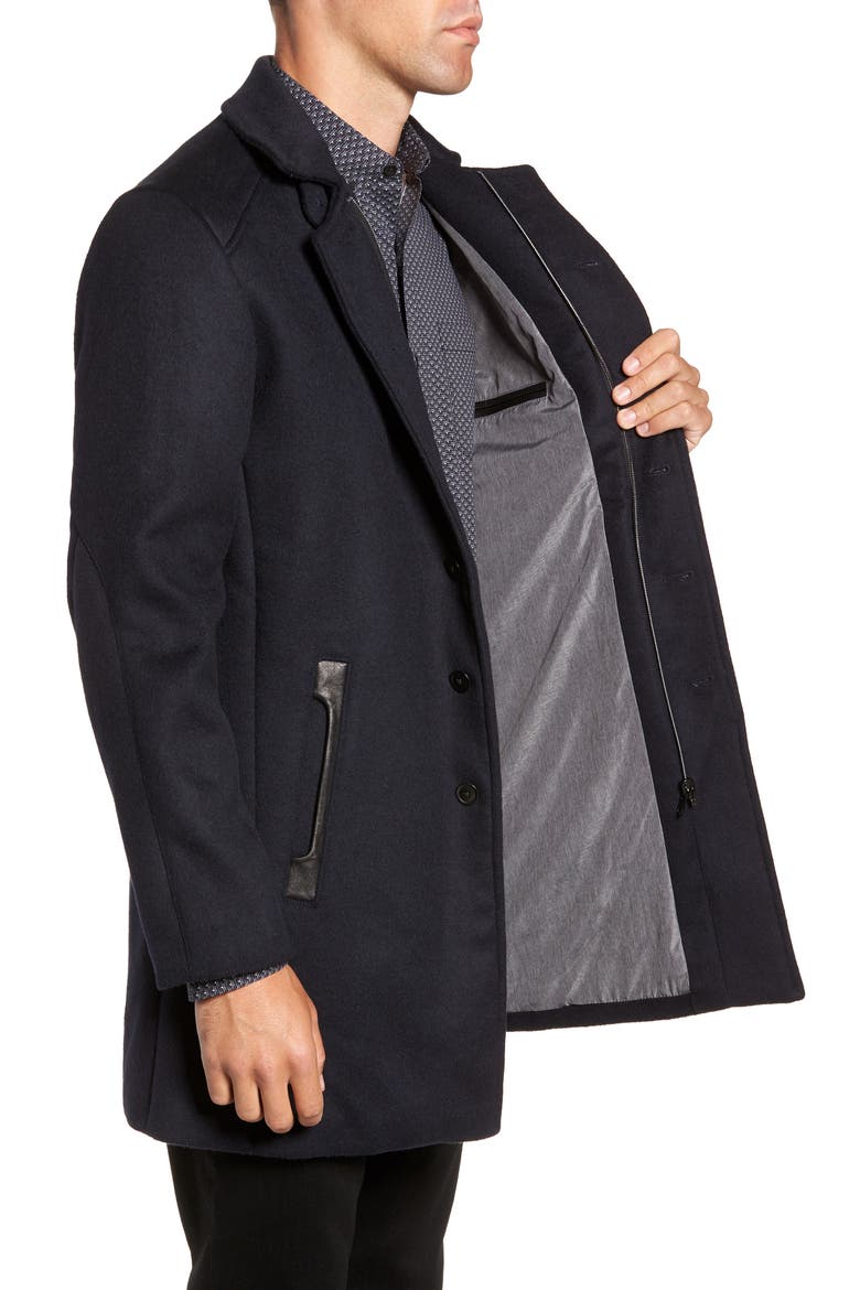 Kilo Slim Fit Wool Blend Coat, Alternate, color, NAVY