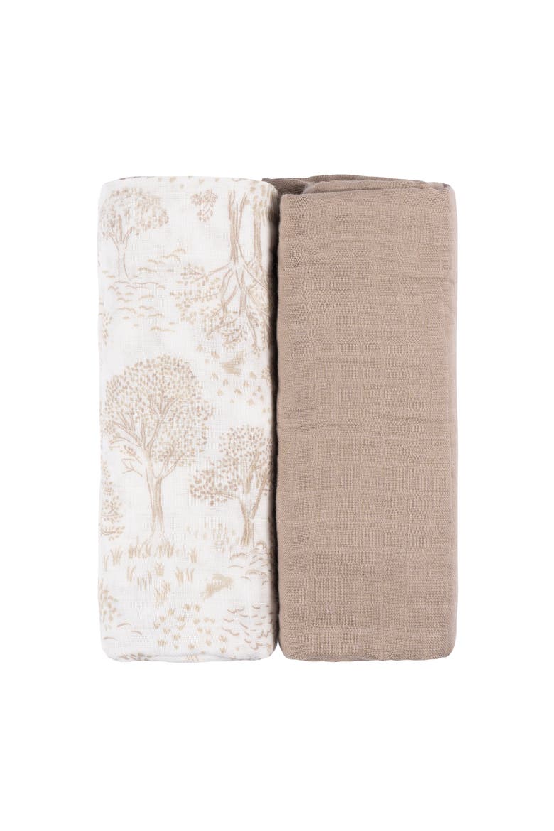 Muslin Swaddle Tan Blankets 2-Pack, Alternate, color, Tan Nature