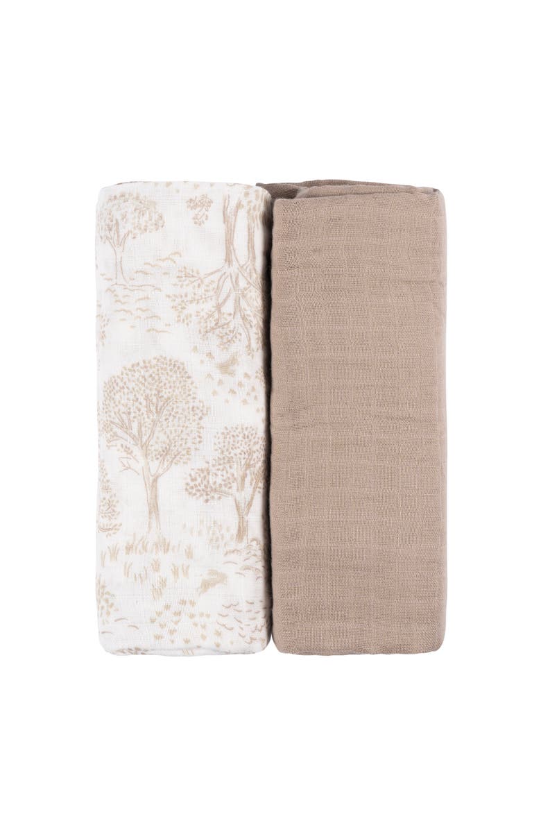 Just Born Muslin Swaddle Tan Blankets 2-Pack, Alternate, color, Tan Nature