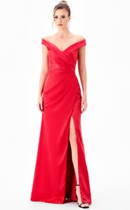 Bariano Aliana Off Shoulder Gown