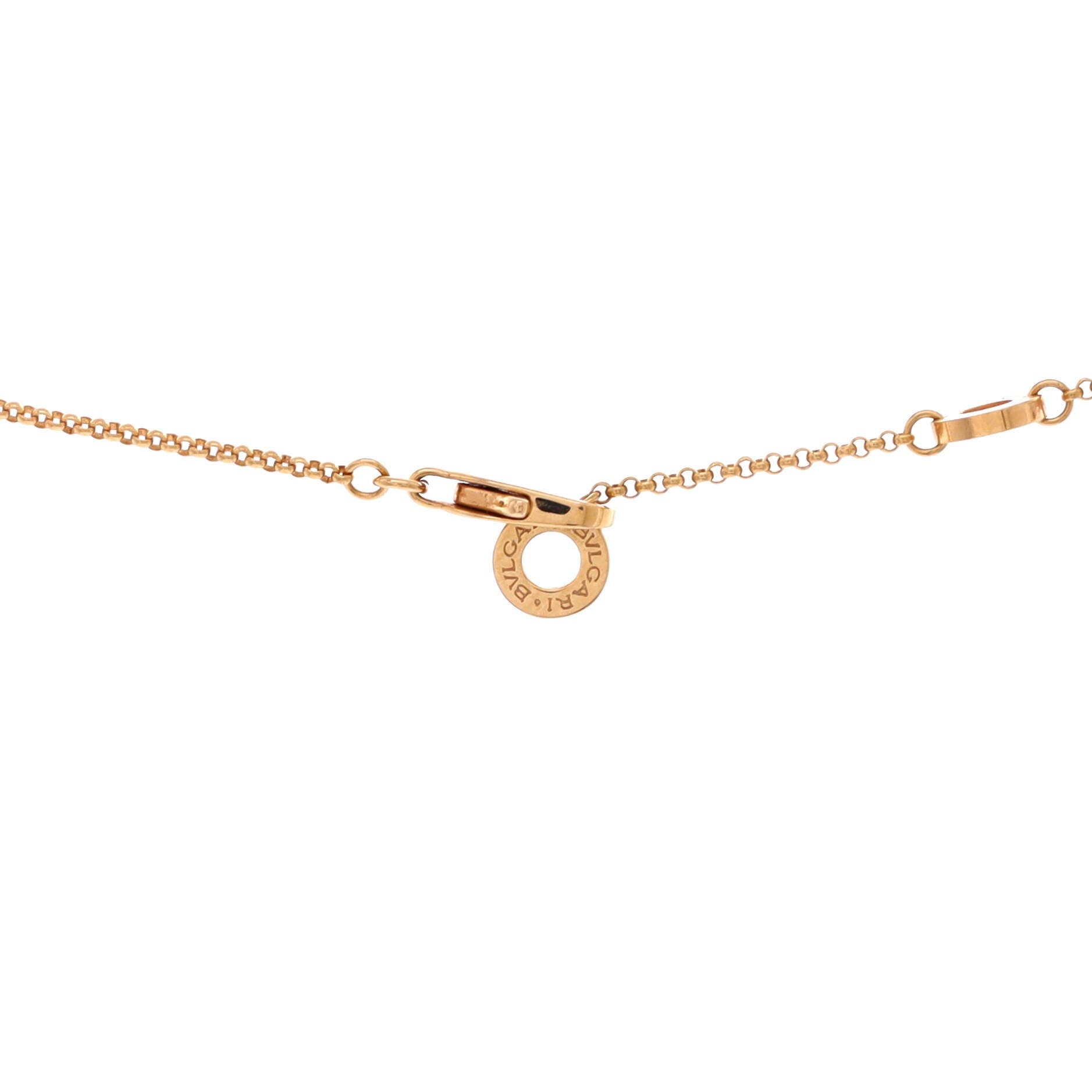 B.Zero1 Pendant Necklace 18K Rose Gold with Pave Diamonds Mini, Alternate, color, Metallic Gold