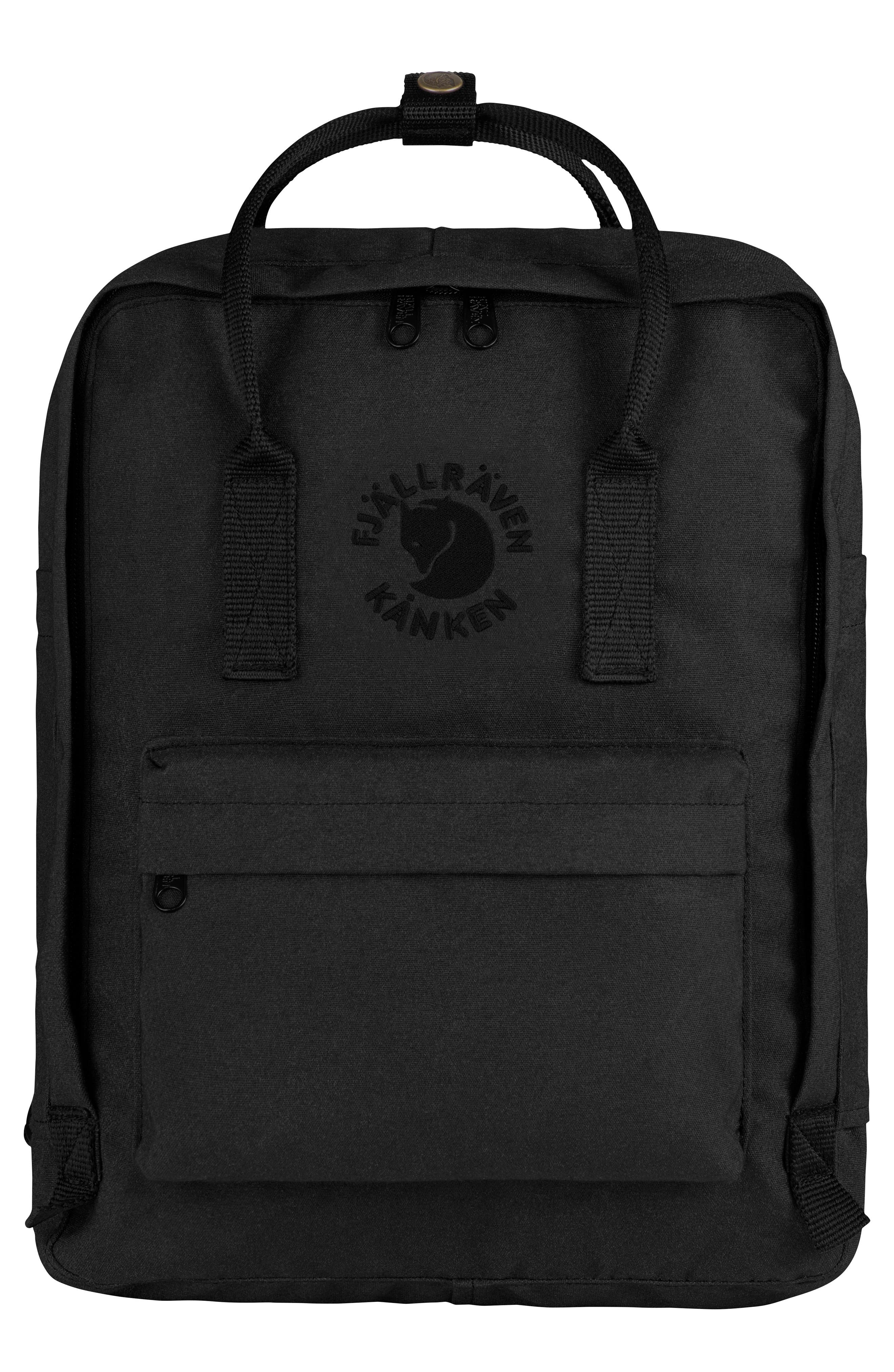 Fjällräven Re-Kånken Water Resistant Backpack, Main, color, Black