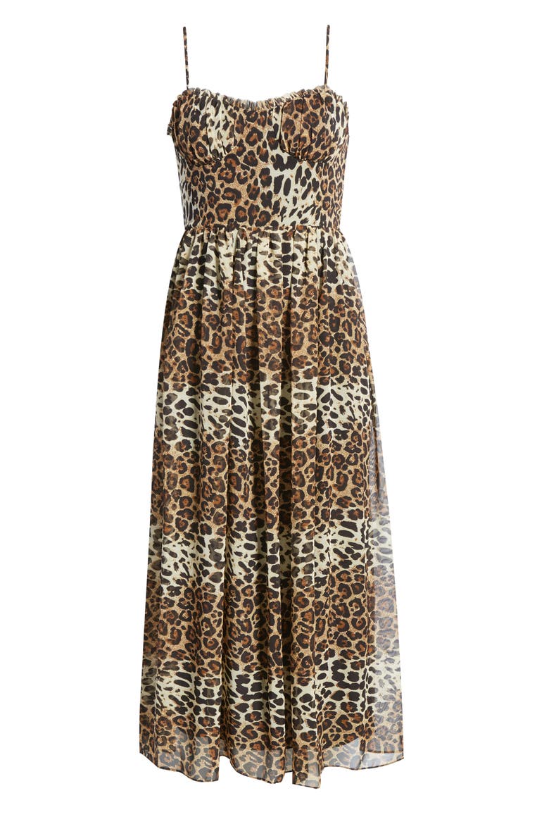 Daisy Leopard Print Chiffon Cocktail Dress, Alternate, color, LEOPARD