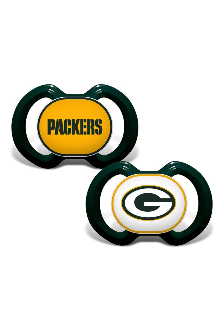 Green Bay Packers Pacifier 2-Pack, Main, color, Multicolor