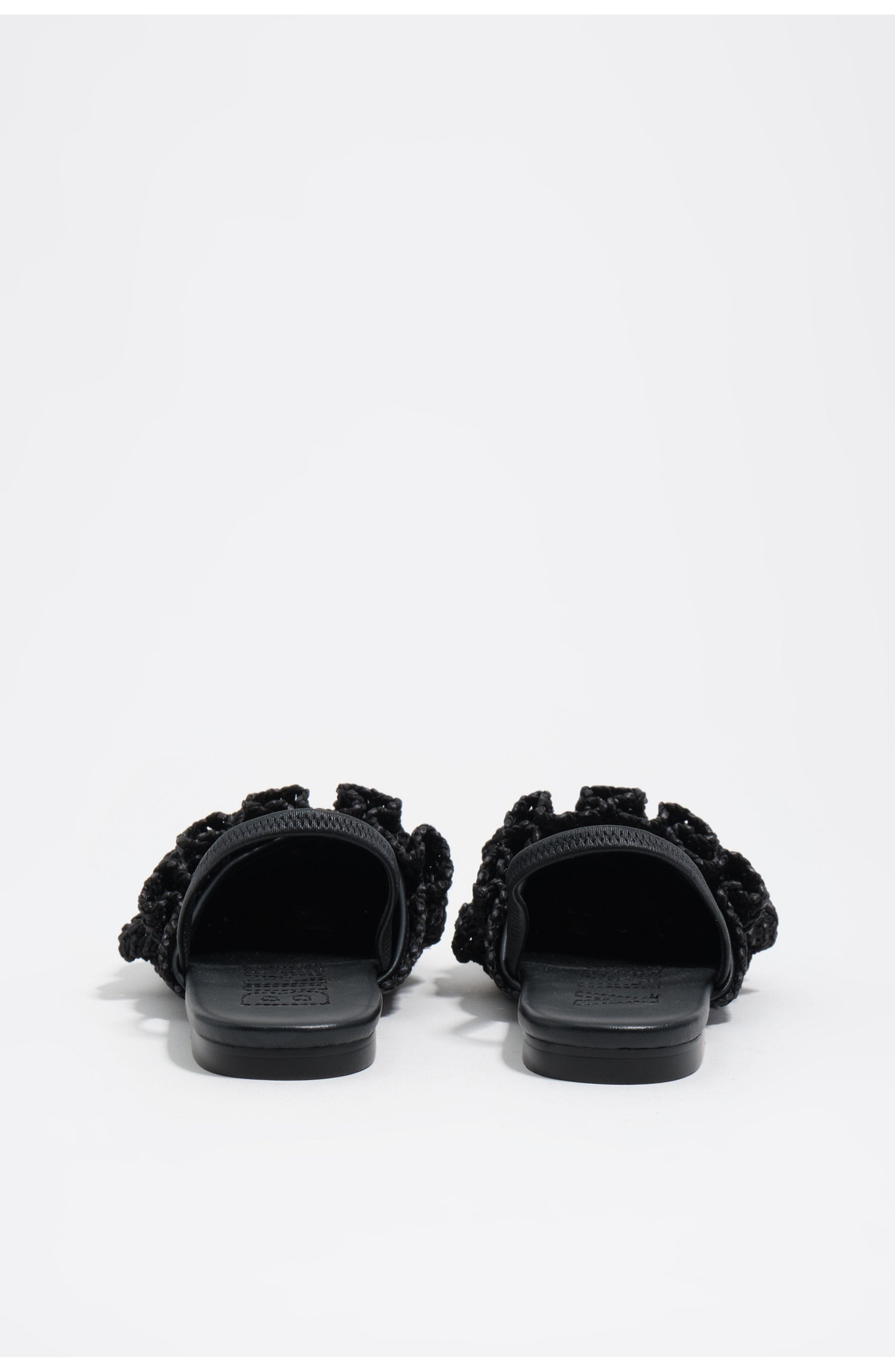 Raffia Slingback Ballerina Flats, Alternate, color, BLACK