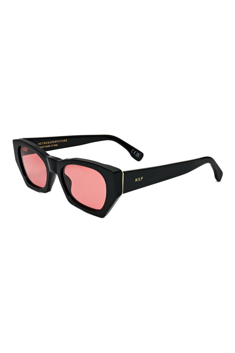 54mm Rectangle Sunglasses, Alternate, color, BLACK