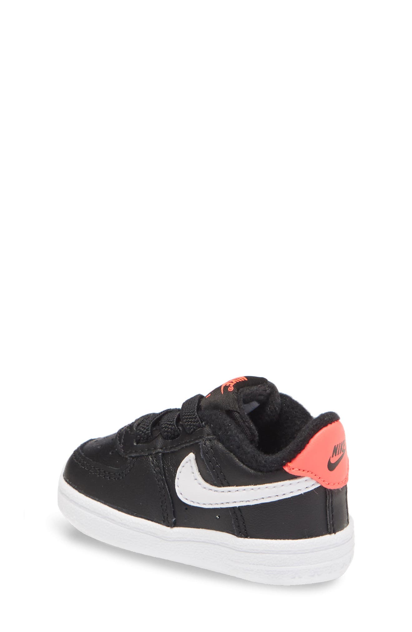 Force 1 Crib Shoe, Alternate, color, BLACK/ WHITE/ FLASH CRIMSON