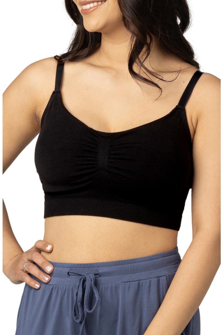 Sublime Hands-Free Pumping Lounge & Sleep Bra- Fits sizes 30B - 46D, Main, color, BLACK