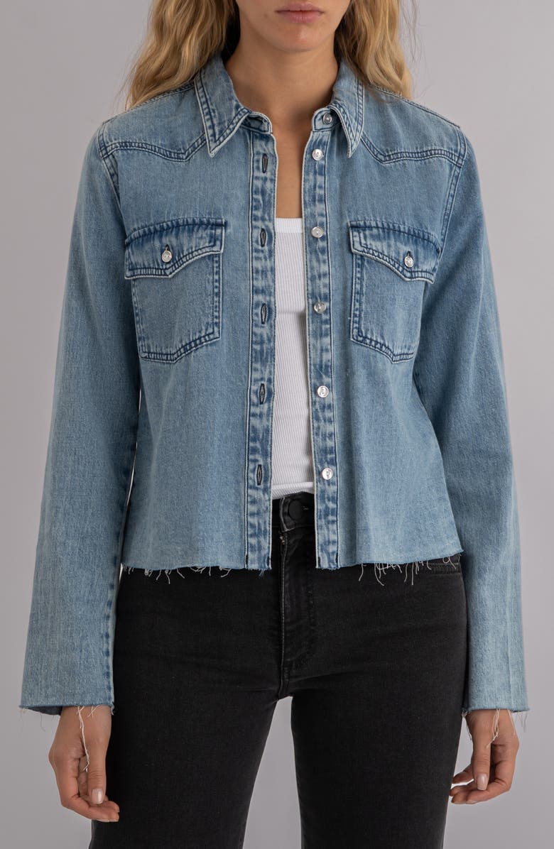 KUT from the Kloth Posey Denim Shirt, Main, color, Addressed