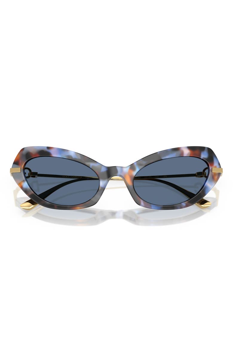 Dolce&Gabbana 52mm Butterfly Sunglasses, Alternate, color, Havana Blue