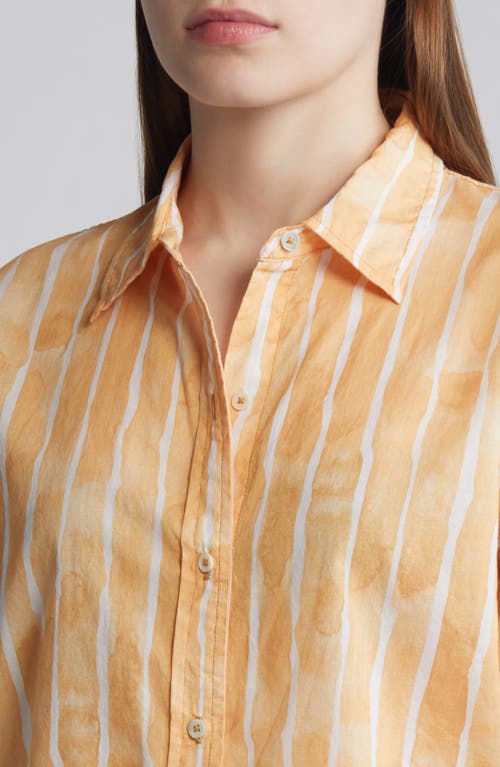 Nic + Zoe Nic+zoe Watercolor Stripe Cotton Button-up Shirt In Multi