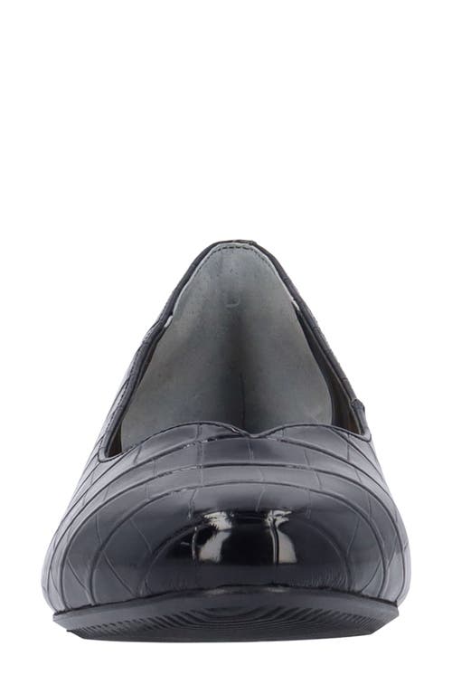 J. Reneé Bambalina Croc Embossed Block Heel Pump In Black