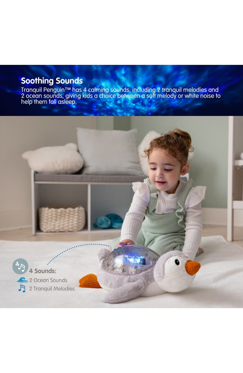 Cloud B Tranquil Penguin - Nightlight Projector toy & Soothing Sound Machine for Better Sleep, Alternate, color, Grey