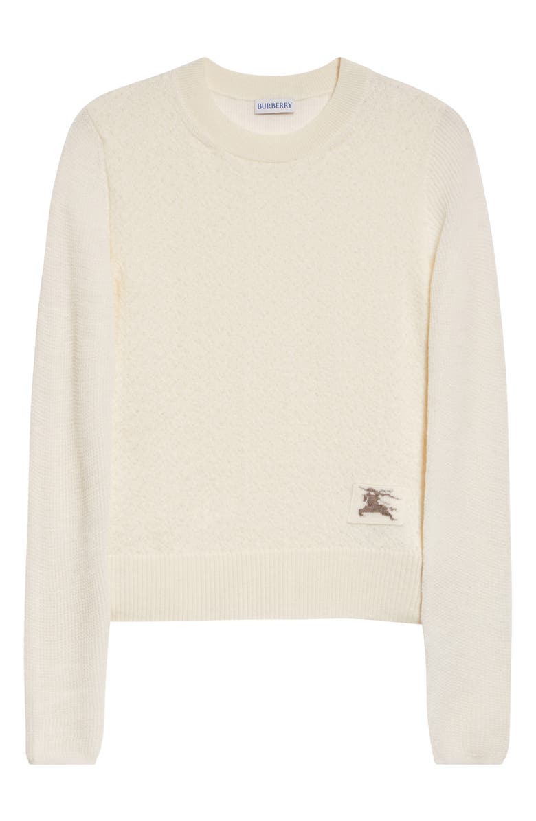 Burberry Constance Equestrian Knight Design Patch Crewneck Sweater, Main, color, Alpine