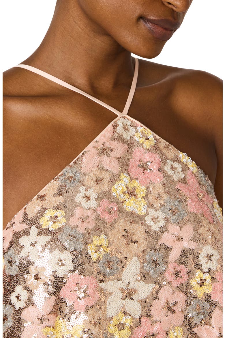 valentino garavani sequined abstract floral mini dress Valentino Garavani Sequined Abstract Floral Mini Dress