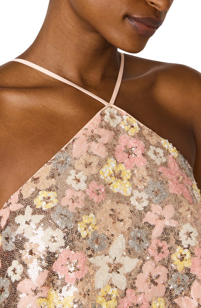 Steve Madden Catiana Sequin Floral Minidress, Alternate, color, Pastel Multi