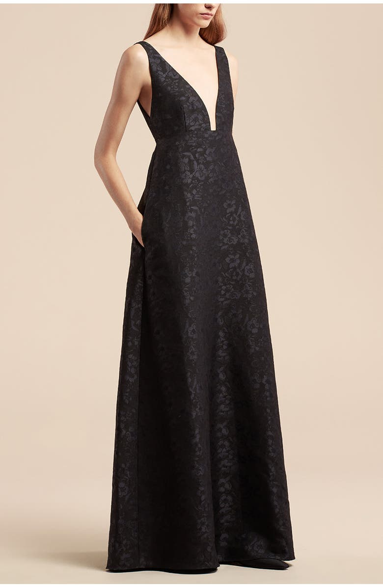 Rebecca Taylor Cloque Dress, Main, color, Black