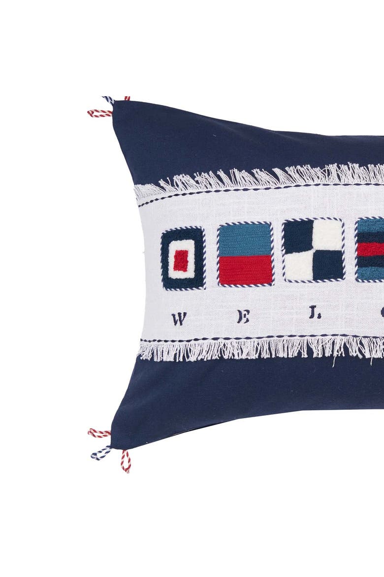 Nautical Flag Accent Pillow, Alternate, color, Blue