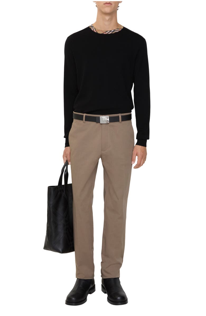 Burberry Cotton Chinos, Main, color, Clay Brown