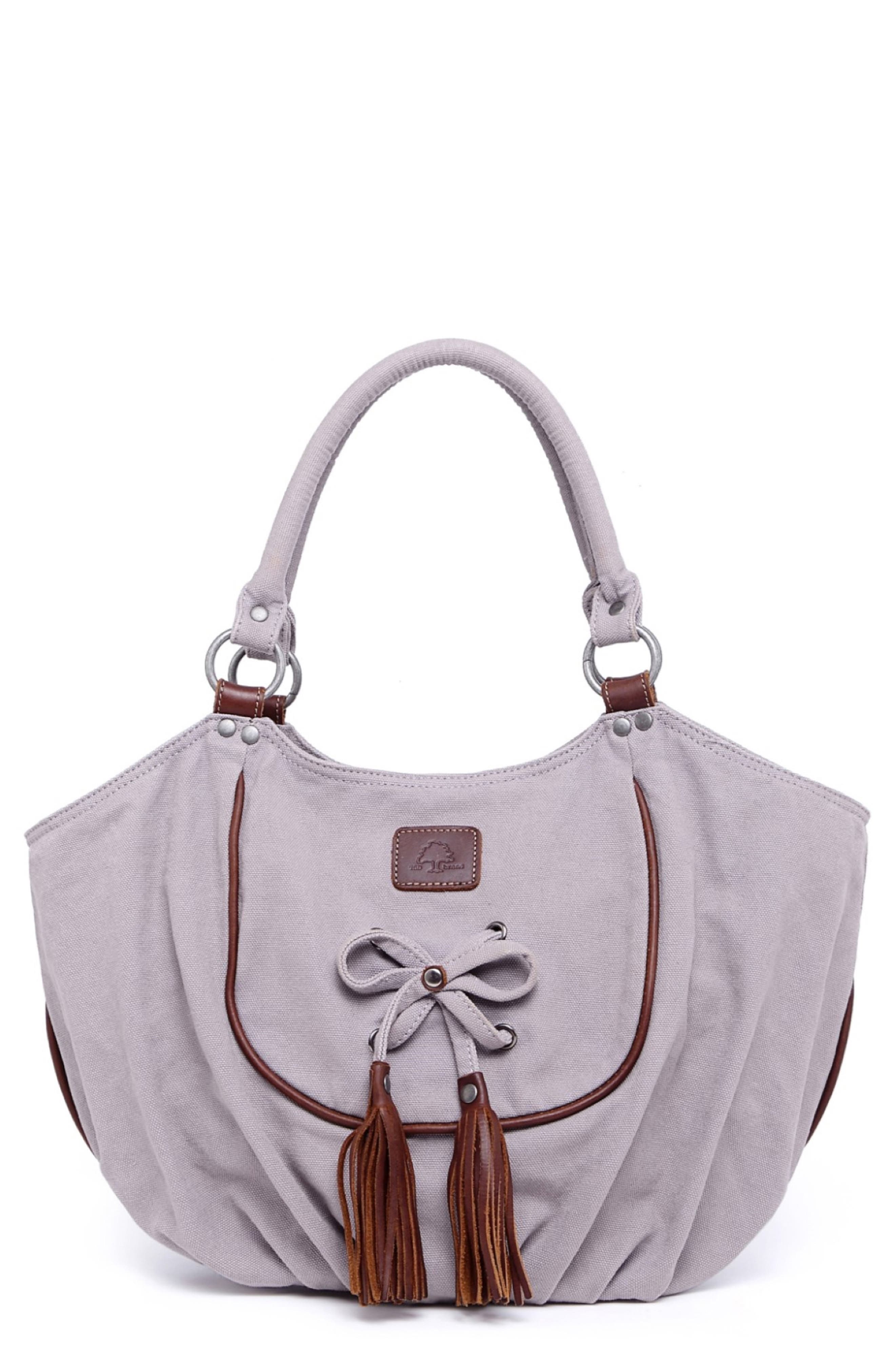 Bold Lotus Leather Trim Hobo
