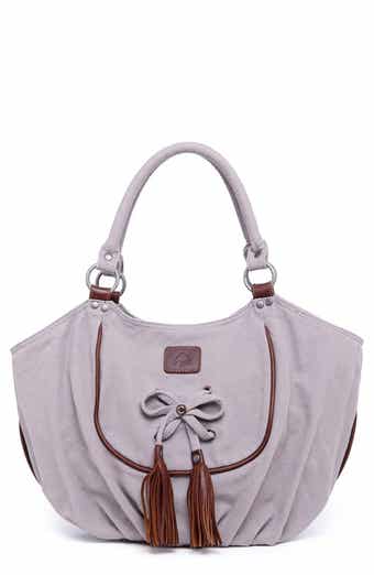 Bold Lotus Leather Trim Hobo