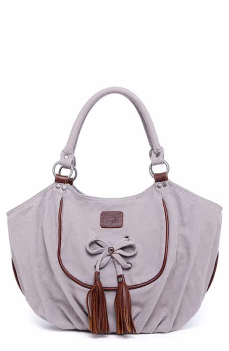 Bold Lotus Leather Trim Hobo
