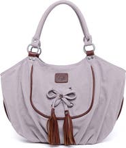 THE SAME DIRECTION Bold Lotus Leather Trim Hobo