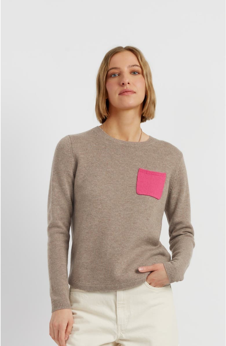Chinti & Parker Wool Cashmere One Pocket Sweater, Main, color, Warm Oatmeal