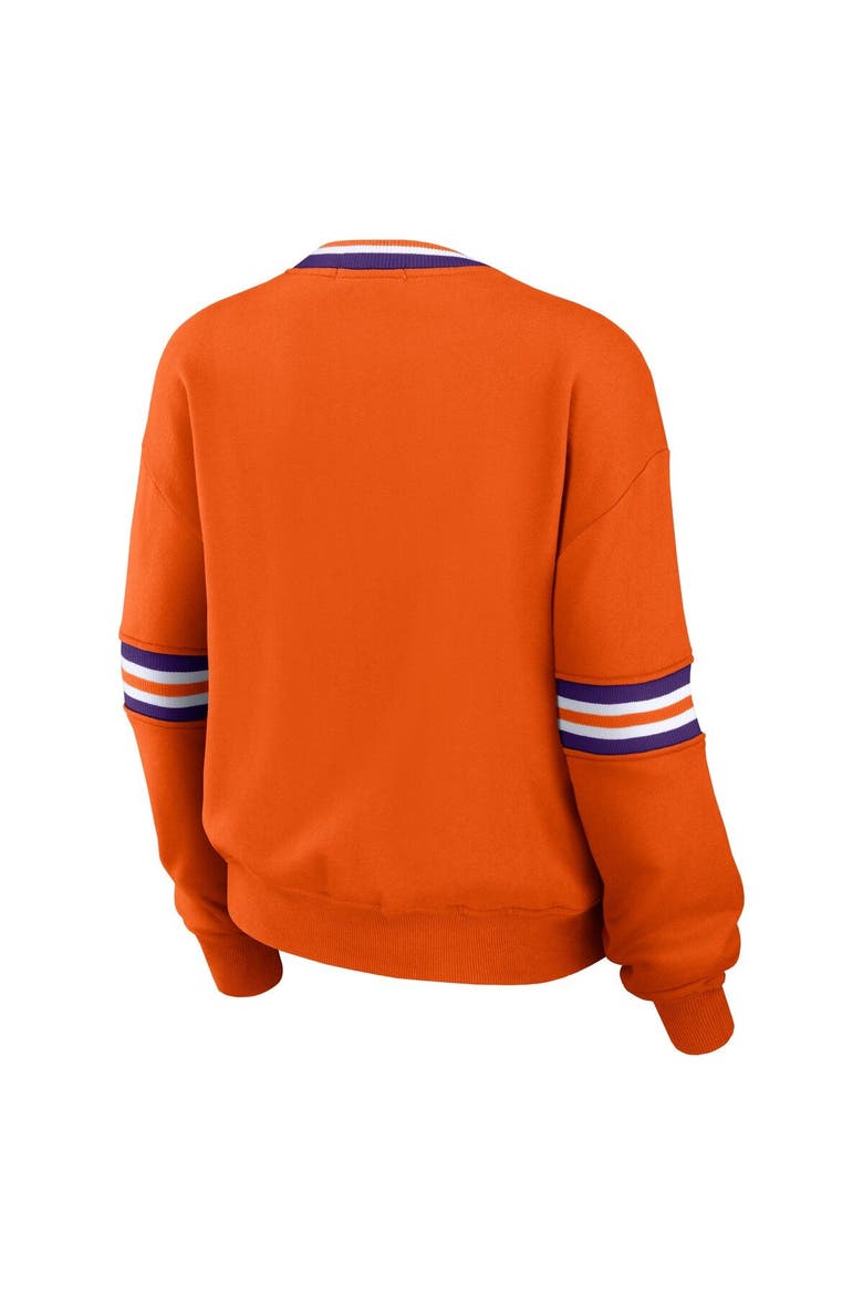 Women's WEAR by Erin Andrews Orange Clemson Tigers Vintage Pullover Sweatshirt, Alternate, color, Orange